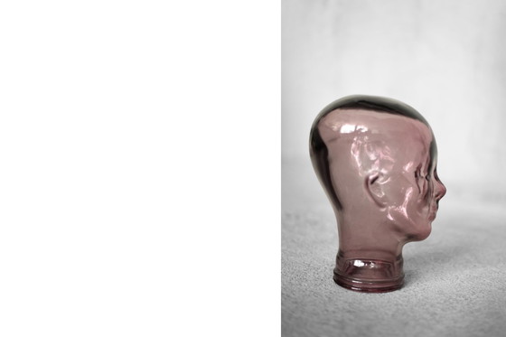 Image 1 of Vintage Mid Century Duitse Moderne Roze Glazen Kop, 1970