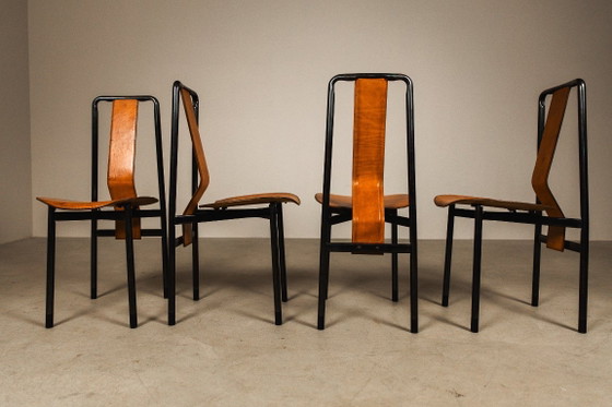 Image 1 of Juego de seis sillas de comedor 'Irma' diseñadas por Achille Castiglioni para Zanotta, Italia, 1979.
