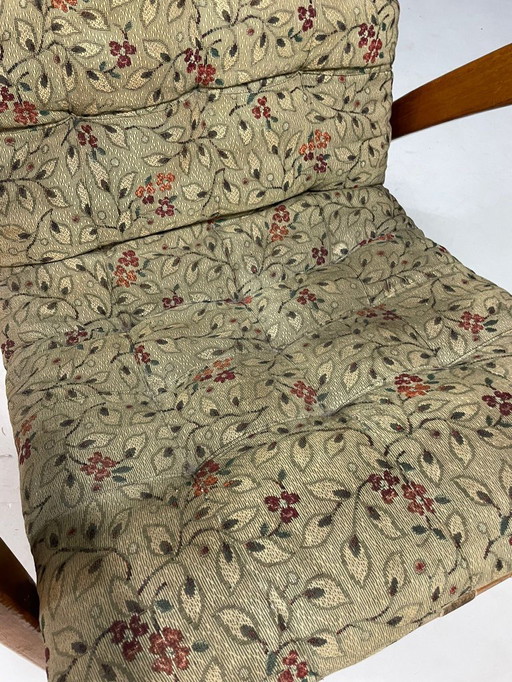 Paire de chaises longues vintage par Jan Vaněk, coussins amovibles, années 1940