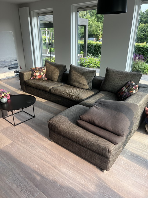 Corner sofa Flexform groundpiece anthracite fabric category extra