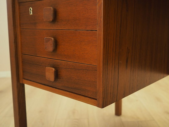 Escritorio danés de teca con seis cajones, chapado en madera, década de 1960. – Wood (photo 14 of 19)