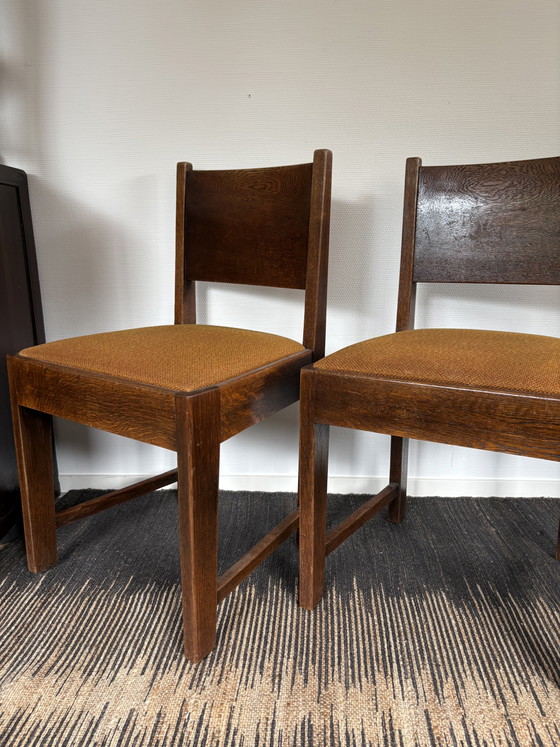 Image 1 of Art-Deco-/Amsterdamer Schule-Set mit 4 Stühlen