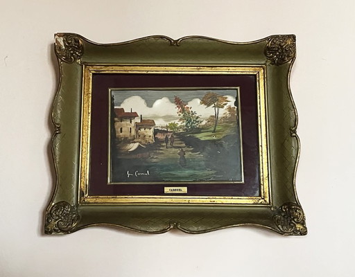 Huile sur carton signée Lucio Cargnel