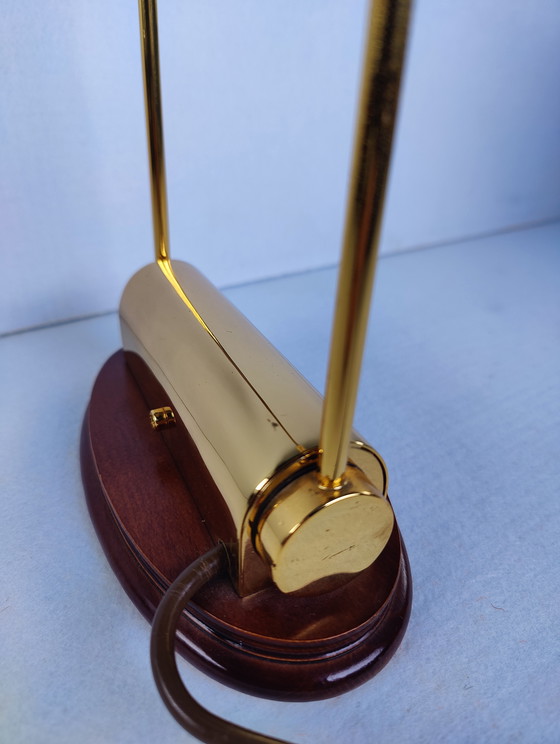 Image 1 of Trapezio banker's lamp by Cattaneo from the 1970s in brass, Italy