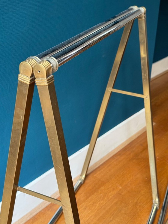 Image 1 of Table à tréteaux en laiton Peter Ghyczy