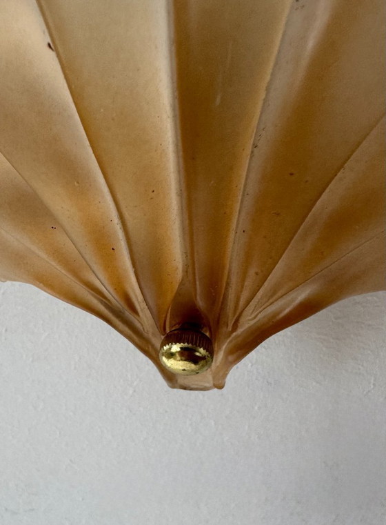 Image 1 of Applique vintage coquillage, verre ambré, France, 1970