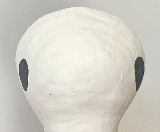 Image 1 of French contemporary ceramic lamp, "Pierrot lunaire" by Renzo Maar