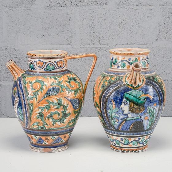 Pair of Mid-20th Century Deruta Vases – Ceramic, Vintage (photo 3 of 19)