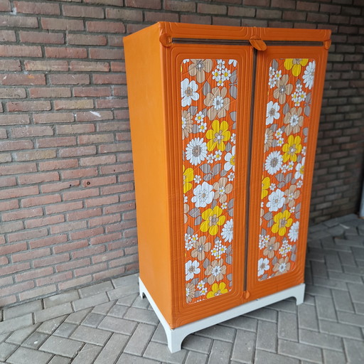 Vintage kledingkast jaren 70 hangkast camping kast