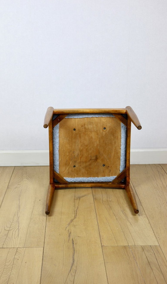 Image 1 of Tabouret Edmund Homa, assise en bouclette bleue claire