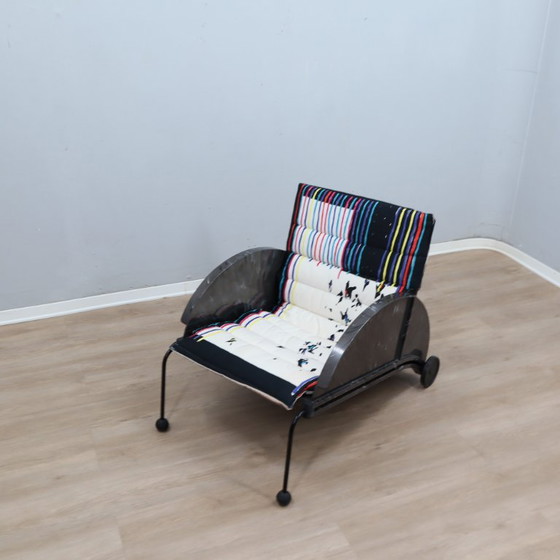 Zeldzame Vintage Kartell Anna Castelli Fauteuil Met Dubbele Hoes Jaren 80 – Textile (photo 5 of 16)