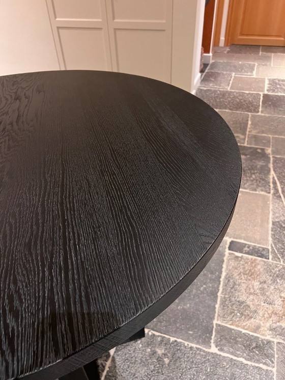 Image 1 of Table haute ronde, plateau en chêne