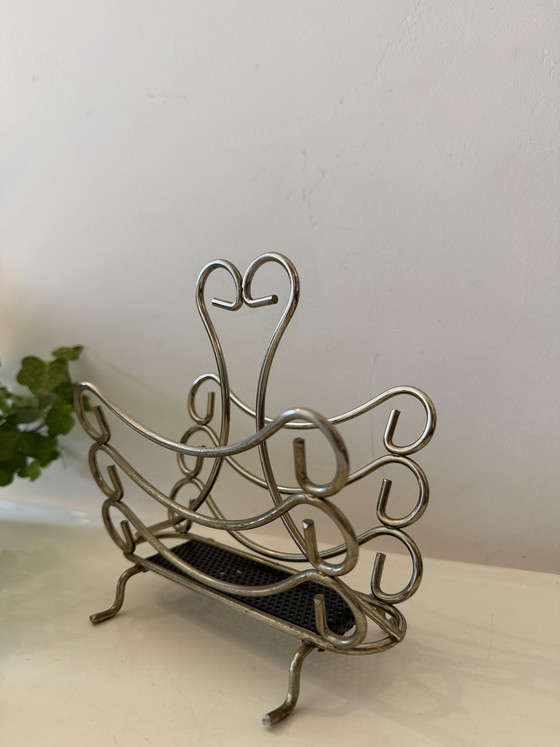 Image 1 of Chrome napkin holder letter holder 1970s
