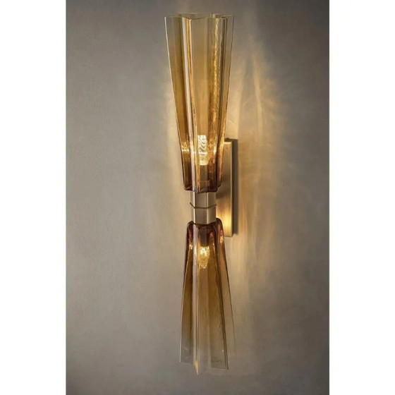 Image 1 of Italian Lively Amber Murano Glass Wall Sconce by Simoeng for Simoeng