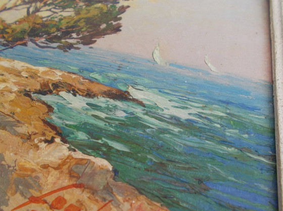 Image 1 of Antico dipinto navale sul mare segno mediterraneo fortuna auto marseille