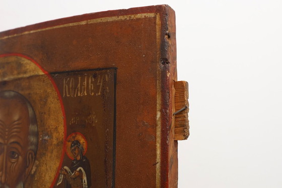 Image 1 of Icona religiosa russa del XIX secolo di San Nicola Taumaturgo