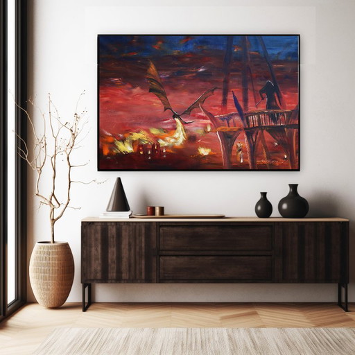 Dragon S053 - large Original Acrylic Painting