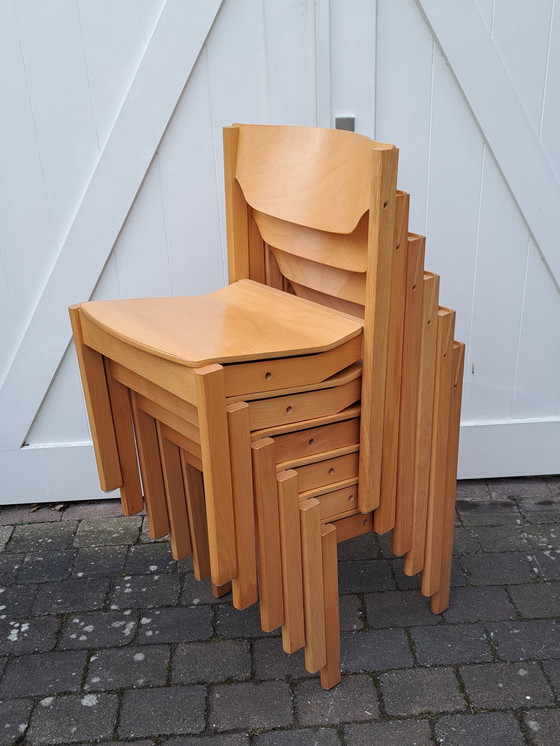 Image 1 of 6 sedie di design danese, impilabili.