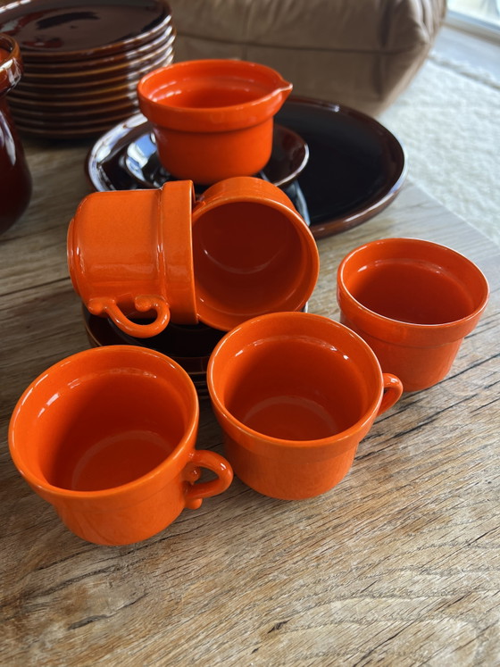 Triangle Houses Orange/Brown Dinnerware – Driehoek Huizen, Crockery, Ceramic (photo 8 of 14)