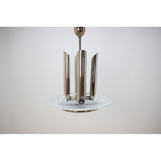 Lampada a sospensione vintage cromata Bauhaus, 1930