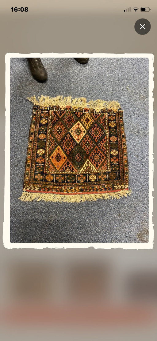 Devant de sac ancien persan kurde tissé à la main en laine Jaff tribale – vloerkleden en tapijten, Wool