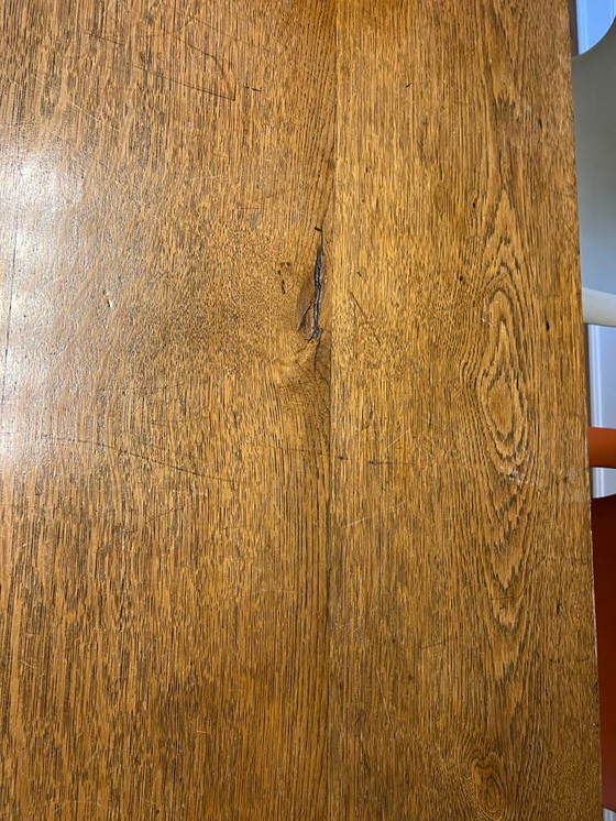 Image 1 of Table de salle à manger en chêne "Arts Crafts" (1850-1920)