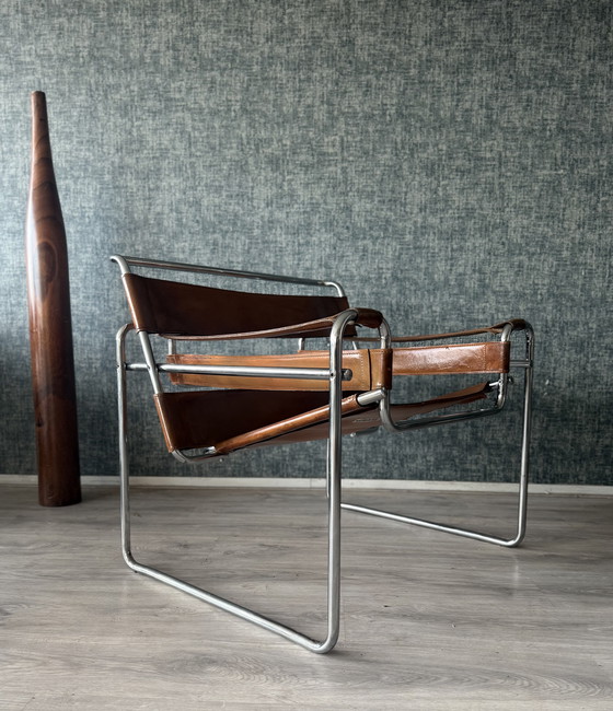 Image 1 of Sedia vintage "Wassily", pelle color cognac, Italia, anni '70