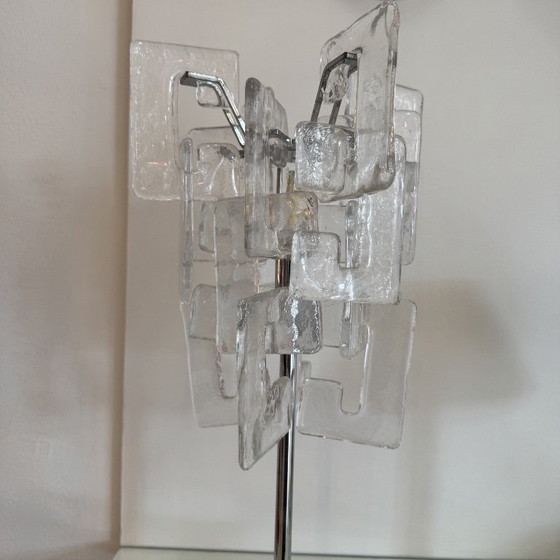 Vintage Murano Glass Table Lamp by Mazzega Carlo Nason, Chrome, 1970s (photo 5 of 13)