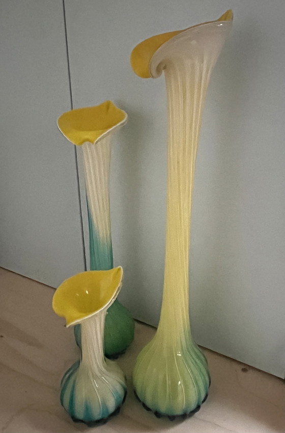 Image 1 of Juego de jarrones de tulipanes de Murano