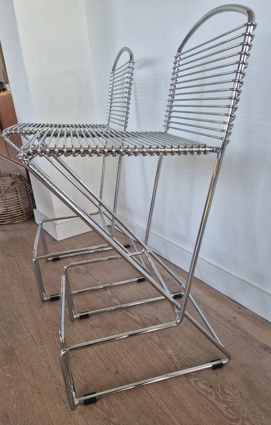 Image 1 of Set di 2 sgabelli da bar Till Behrens, anni '80, postmoderno