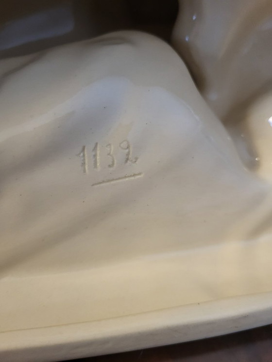 Charles Catteau Boch Frères Art Deco Panter & Slang Keramiek Ca.1930 – Decoratieve objecten, Porcelain (photo 8 of 11)