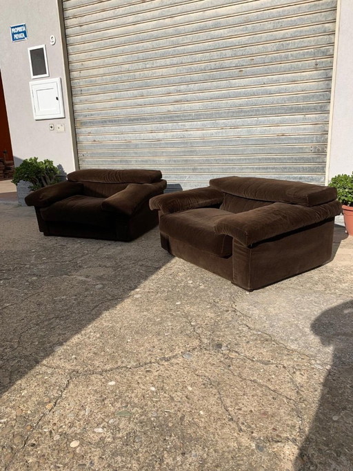 Erasmo lounge chairs by Tobia Scarpa for B&B Italia, 1970s