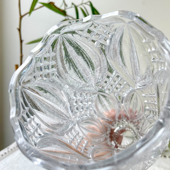 Kleine Vintage Glazen Vaas met Geometrisch Patroon – Vazen (photo 7 of 12)
