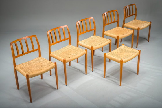 Image 1 of  Model 83 Esszimmerstühle aus Teakholz von Niels Otto Møller für J.L. Møllers, 1960er Jahre, 6-teilig