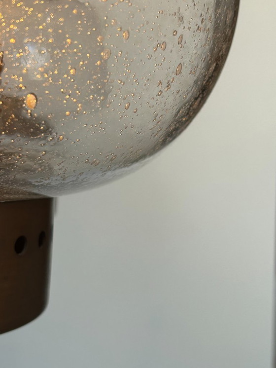 Image 1 of Paire d’appliques vintage, cuivre et verre bullé, BEGA Allemagne 1970