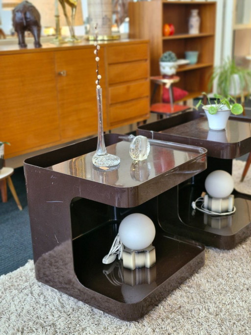 Mesitas auxiliares móviles de la era espacial "Juego" Marcello Siard