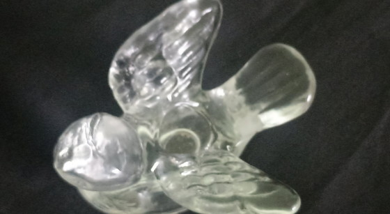 Image 1 of Uranium glass bird candlesticks Boyd -Parish)