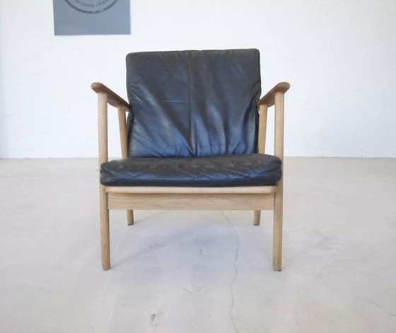Image 1 of Danish mid-century teak & oak armchair, 1950s