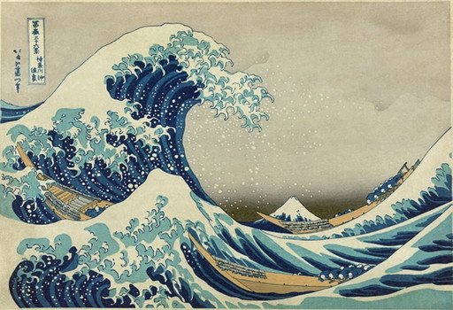 Hokusai LA GRANDE ONDA DI KANAGAWA (tela) GRANDE!!