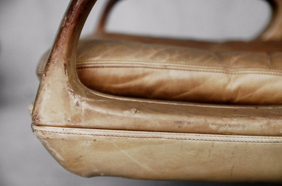 Image 1 of Vintage Mid-Century German Modern Leather Swivel Chairs by Carl Straub, 1950s, Set of 2