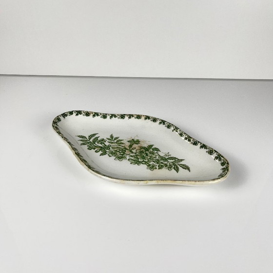 Image 1 of Rare "Denise" Ironstone Ravier by St Amand, green, early 20th century