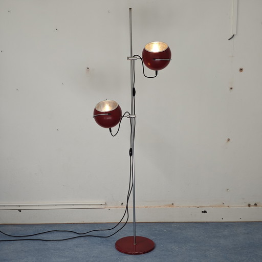 Vintage bulb floor lamp red