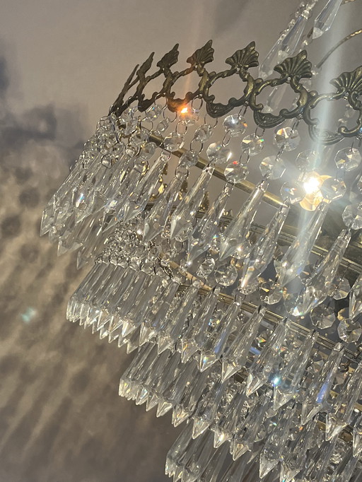 Lustre suspendu en cristal vintage style années 1920