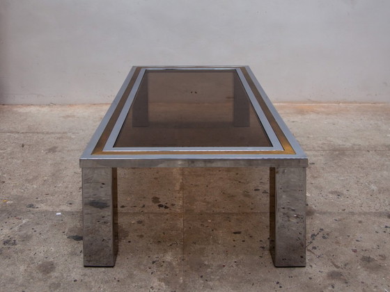 Image 1 of Belgo Chrome 1970s Coffee Table with Glass Top, Vintage design De Wulff