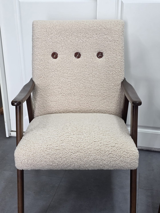 Image 1 of Twee vintage Fauteuils teddy gestoffeerd 