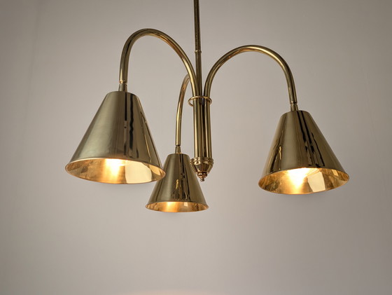 Image 1 of Lampada da soffitto in ottone di Valenti, anni &#39;70