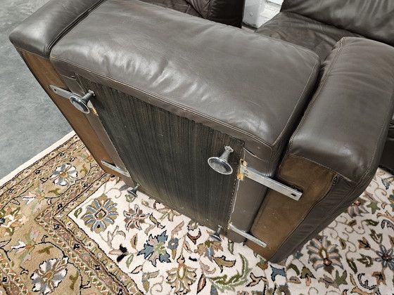 Image 1 of Divano modulare in pelle di design marrone scuro anni '70