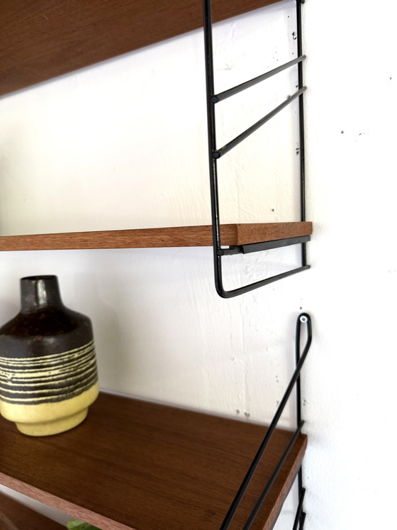 Image 1 of Set van 2 vintage beukenhouten wandrekken, WHB Germany ‘60