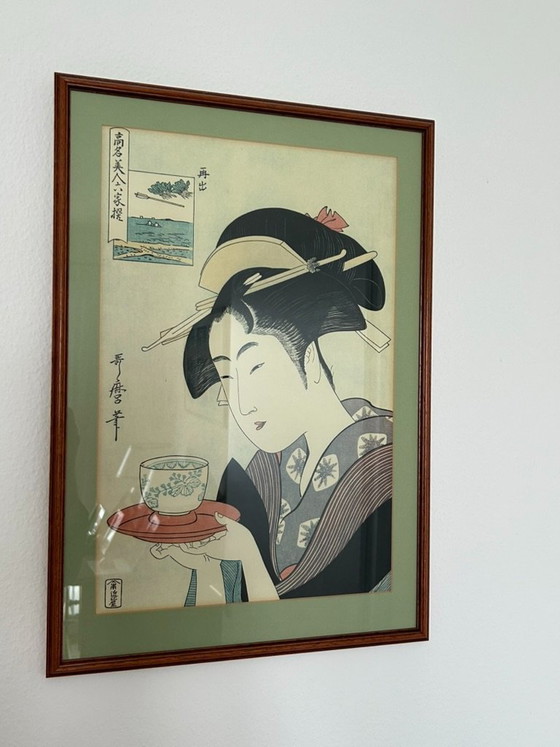 Image 1 of 7 tableaux japonais encadrés – Motif Hiroshige