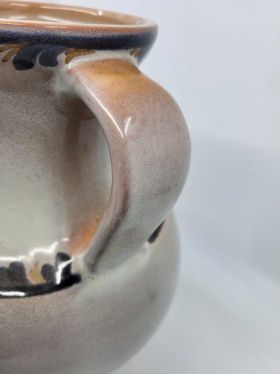 Image 1 of Jean de Lespinasse vaas/werper, met de hand versierd keramiek, Frankrijk, vintage